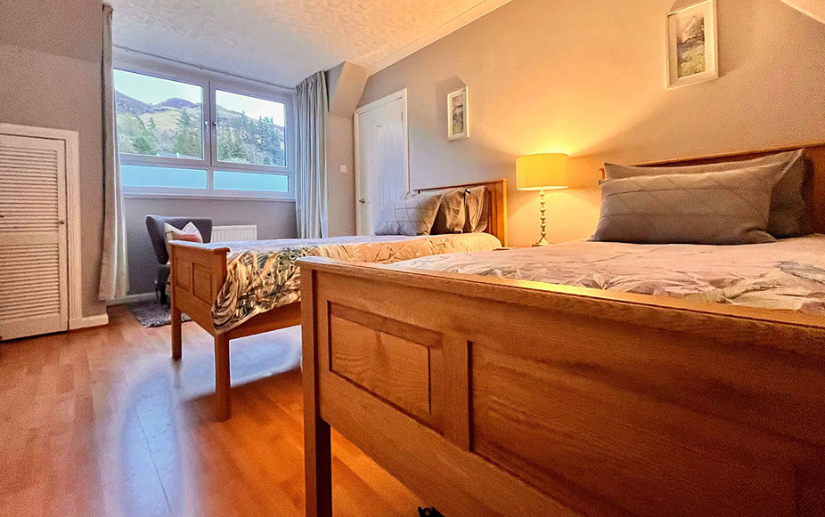 Twin bedroom in Dornie at our Self Catering Accommodation Glas Eilean View