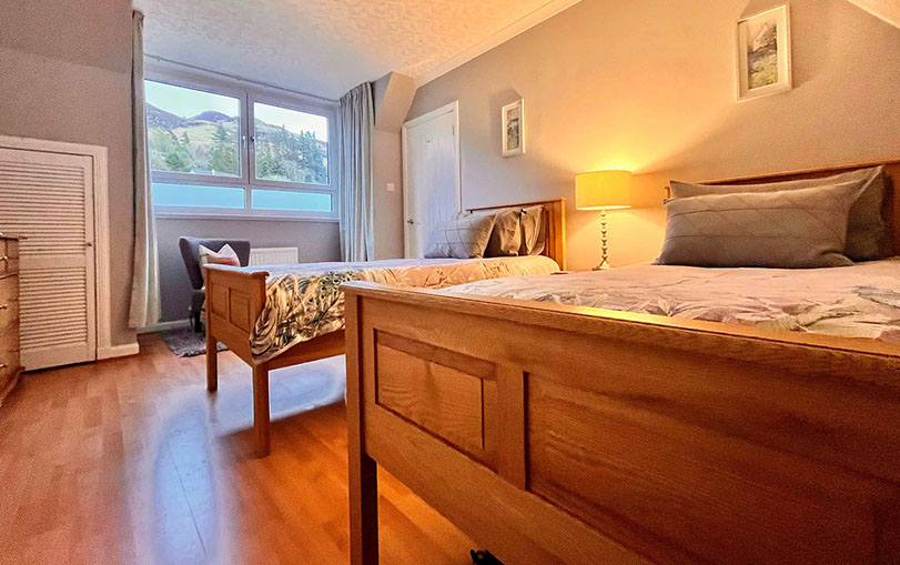 Twin bedroom in Dornie at our Self Catering Accommodation Glas Eilean View